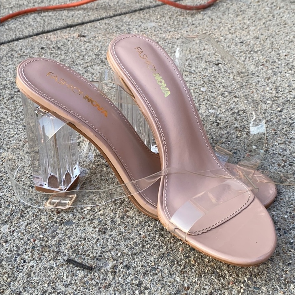 Clear strap heels